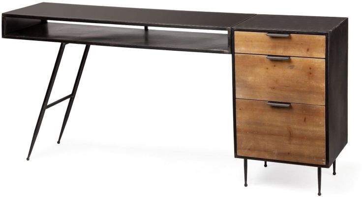 Rowling Office Desk (Black and Brown)