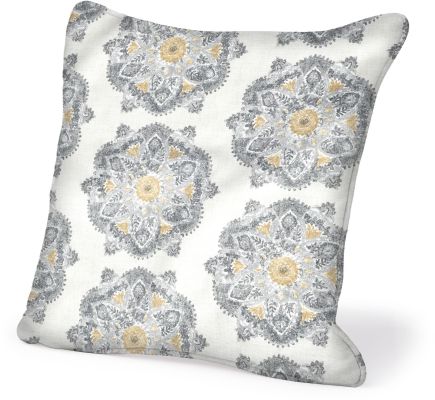 Freesia 22 22 Decorative Pillow (cover only - White and Light Grey)