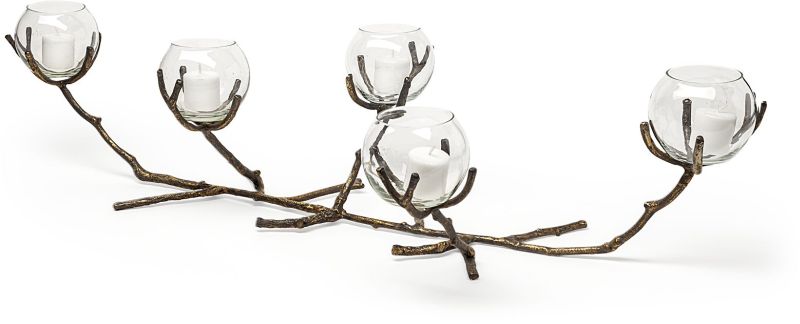 Vine Table Candle Holder (Distressed Gold)