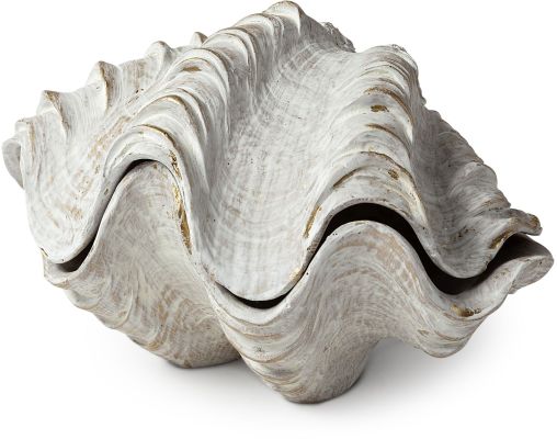 Virginia Seashell Boxes (Large - Off-White with Gold Detail)
