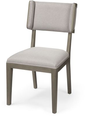 Tenton Dining Chair (Set of 2 - Grey Fabric Seat & Dark Brown Wood Frame)