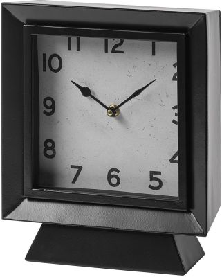 Ralph Horloge de Table (Carré De Métal Noir)