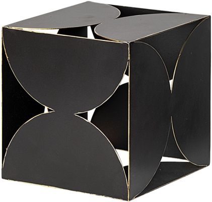 Darren Metal Decorative Cube (Small - Black)