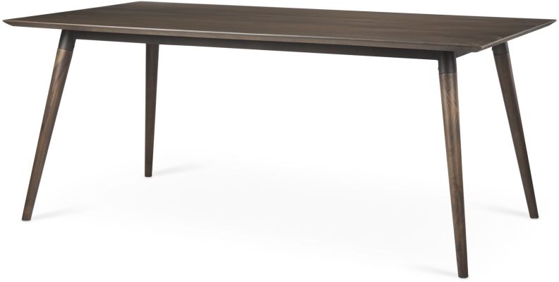 Nicholas Dining Table (II - Brown Solid Wood Top Metal & Wood Leg)