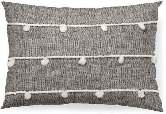 Linda Decorative Pillow (13x21 - Navy & Cream With White Detail Cover)