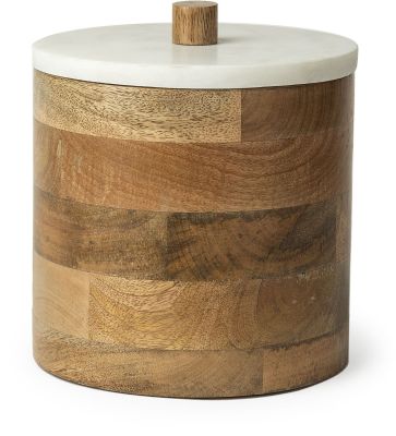 Sandook Jars, Jugs & Urns (Large - Brown Round Wooden Storage Box)