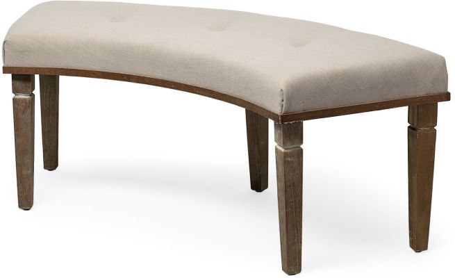 Aponas Curved Dining Bench (Beige)