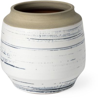 Sonnett Vase (9H - Céramique Blanc-Bleu)