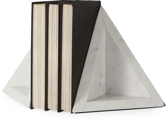 Sophia Serre-Livres (Triangle - Marbre Blanc)