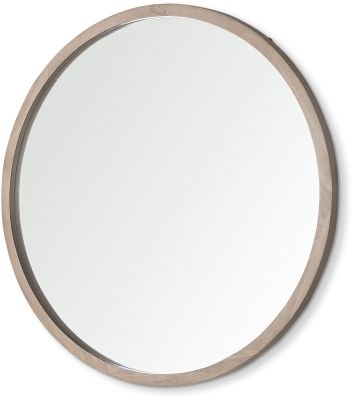 Gambit Wall Mirror (46 In Round - Light Brown Wood)