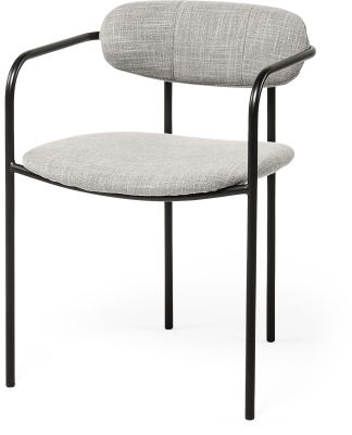 Parker Dining Chair (Set of 2 - Grey Fabric Seat Black Metal)