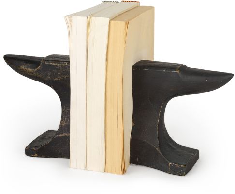 Anvilia Bookends (Set of 2 - Black With Gold Accents)