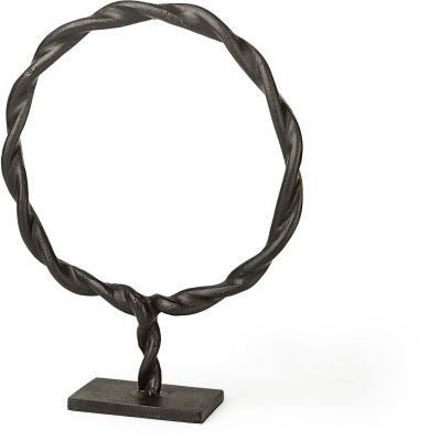 Rizwan Objet Circulaire en Aluminium Tressé (Petit - Noir)