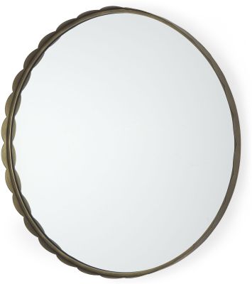 Adelaide Wall Mirror (Gold Metal Scallop Edge Round Mirror)