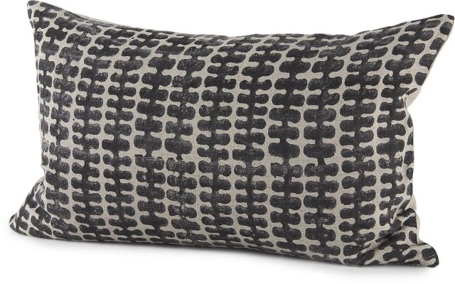 Miriam Decorative Pillow (13x21 - Beige & Black Fabric Patterned Cover)