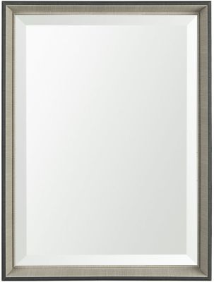 Bathroom Vanity Mirror (18x24 - Black & Grey Beveled Frame)