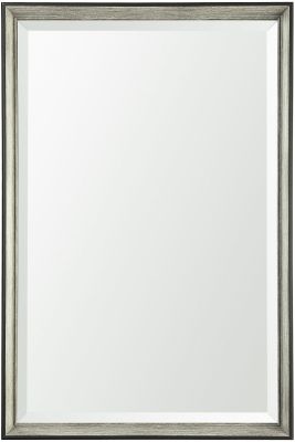 Bathroom Miroir de Vanité (24 X 36 - Encadrement Noir et Gris en Bois Faux avec Contour Biseauté)