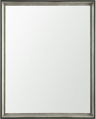 Bathroom Vanity Mirror (24x30 - Black & Grey Faux Wood Frame)