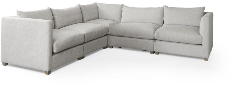 Valence Modular Sofa (5 Piece Set - Light Grey)