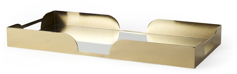 Joyce Tray (Gold Metal with Mirror Rectangle)