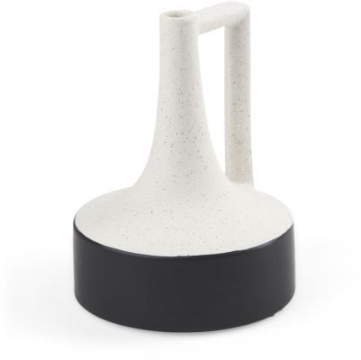 Burton Jug Vase (8.3H - White and Black Ceramic)