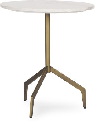 Serre Accent Table (White Marble & Gold Metal)
