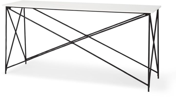 Lorlei Console Table (White Marble & Black Iron)