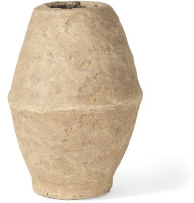 Rundal Vase (Small - Beige Paper Mache)