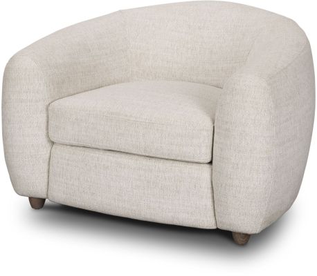 Valentina Accent Chair (Cream Fabric & Brown Wood)