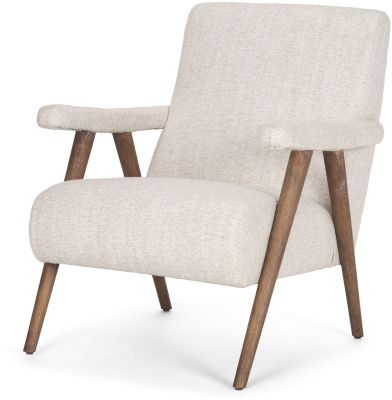 Nico Accent Chair (Oatmeal  & Medium Brown)