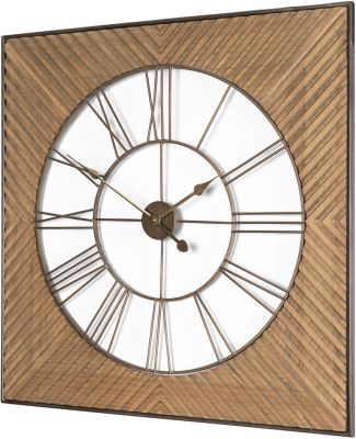 Rondell Horloge Murale (Métal Or &  Bois )