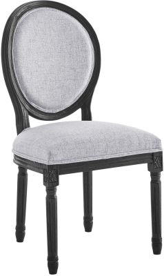 Emanate Dining Chair (Black & Light Grey Vintage French Fabric)