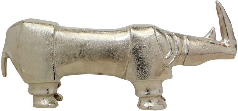 Silver Rhino Sculpture