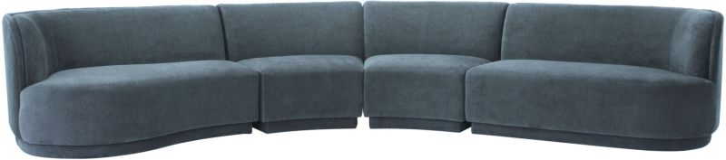 Yoon Eclipse Modular Sectional Chaise (Left - Nightshade Bluec)