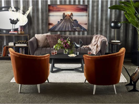Layan Accent Chair (Right - Orange)