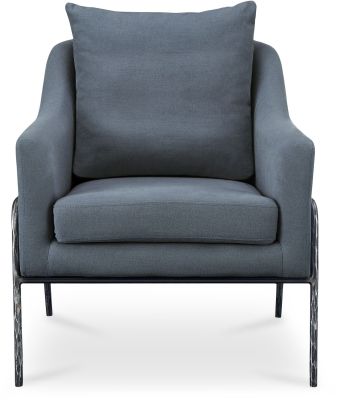 Archer Accent Chair (Linen Blend - Slate Blue Linen Blend)