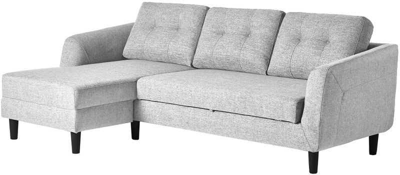 Belagio Sofa Bed With Chaise (Left - Light Grey)