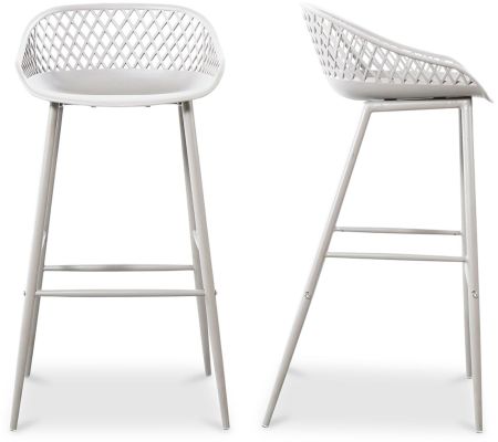 Piazza Outdoor Barstool (Set of 2 - White)