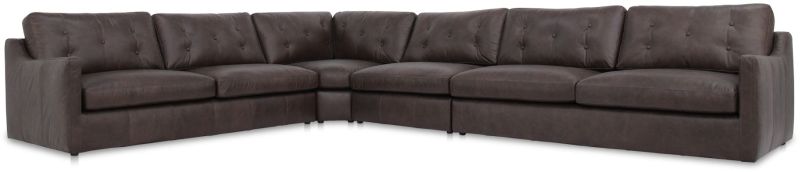 Thurlow Modular Sectional (4 Piece - Espresso Brown Leather)