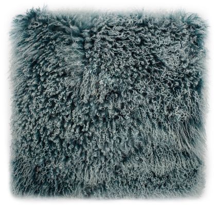 Lamb Fur Coussin (Large - Neige Sarcelle)