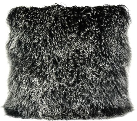 Lamb Fur Coussin (Large - Neige Noire)