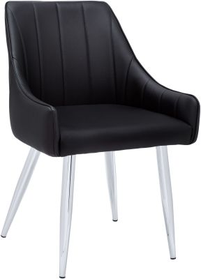 Stirling Dining Chair (Set of 2 - Black & Chrome Legs)