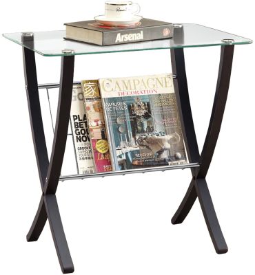 Startford Table d'Appoint (Cappuccino et Verre)