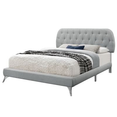 Troska Bed (Queen - Grey Linen)