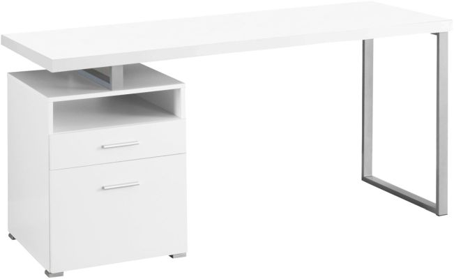Bethesda Computer Desk (White & Silver)
