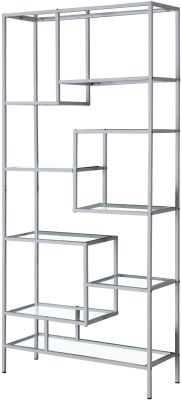 Hratch Bookcase (Silver,Clear Glass)
