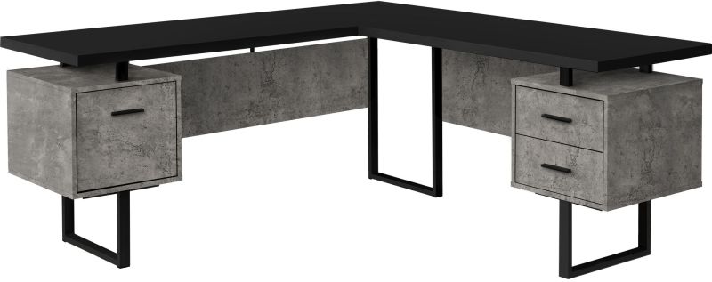 Addester Desk (Black & Concrete)