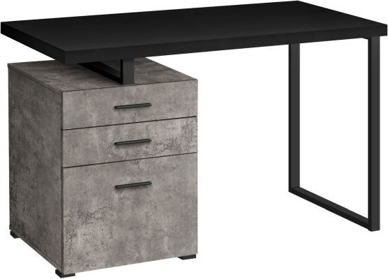 Holis Desk (Black & Concrete)