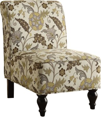 Suva Accent Chair (Brown, Gold Print)