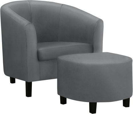 Shiville Accent Chair and Ottoman (Grey)